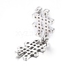 Brass Micro Pave Cubic Zirconia Slide Charms ZIRC-G147-21-NR-4