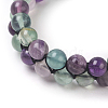 Adjustable Natural Fluorite Braided Bead Bracelets BJEW-E351-01G-4