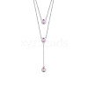 SHEGRACE Rhodium Plated 925 Sterling Silver Two-Tiered Necklaces JN701A-1