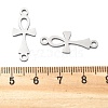 304 Stainless Steel Religion Ankh Cross Links Connector Charms STAS-S153-01P-3