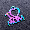 Mother's Day Ion Plating(IP) 201 Stainless Steel Charms LS-STAS-Q201-JN173-1