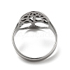 Non-Tarnish Tree of Life 201 Stainless Steel Finger Rings RJEW-G278-40P-3