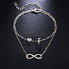 Alloy Infinity Heart Initial Charm Double Layer Anklets for Women FS-WG74AE6-06-1