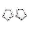 304 Stainless Steel Star Huggie Hoop Earrings STAS-H156-06P-2