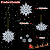 36Pcs Snowflake Plastic Pendant Decorations DIY-CP0013-33A-6