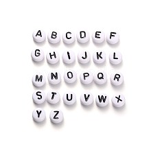 Horizontal Hole Alphabet Acrylic Beads MACR-X0007