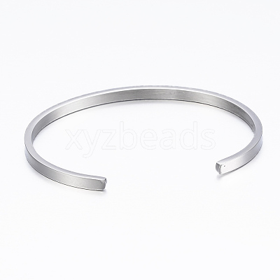 304 Stainless Steel Inspirational Cuff Bangles BJEW-K173-14P-1
