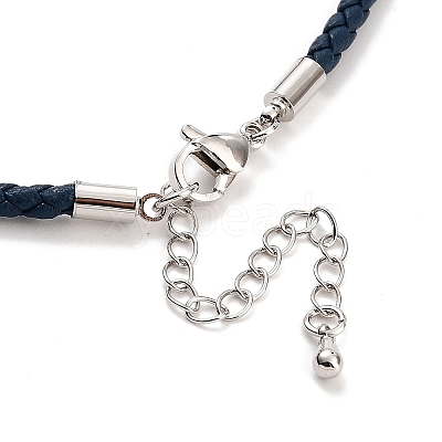 Braided Round Imitation Leather Bracelets Making BJEW-H610-01P-14-1