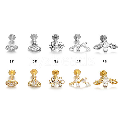 G23 Titanium Micro Pave Clear Cubic Zirconia Labrets WG4B733-04-1