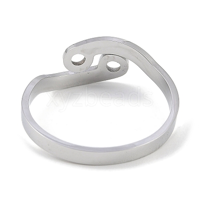 Non-Tarnish Constellations 304 Stainless Steel Open Cuff Ring for Women RJEW-L122-001P-12-1