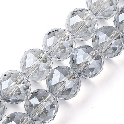 Transparent Electroplate Glass Beads Strands EGLA-N002-34F-F03-1