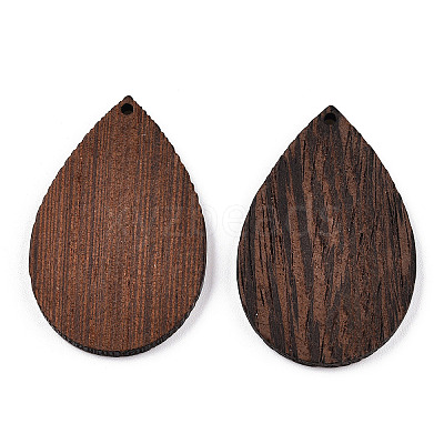 Natural Wenge Wood Pendants WOOD-T023-68-1
