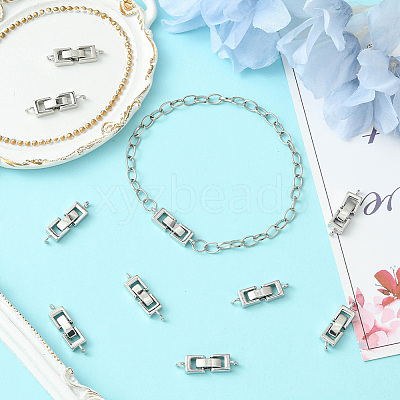 10Pcs Rack Plating Brass Fold Over Clasps KK-SC0006-67P-1