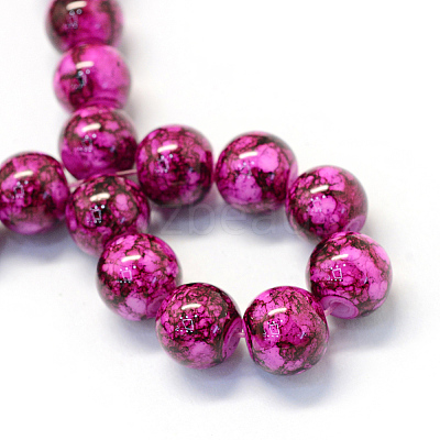 Baking Paint Glass Round Bead Strands DGLA-Q019-8mm-72-1