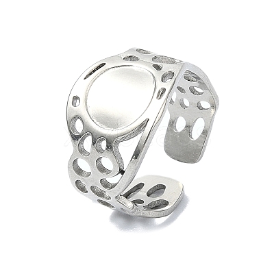 304 Stainless Steel Cuff Rings RJEW-M019-62P-1