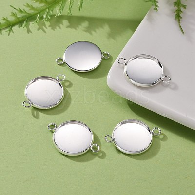 201 Stainless Steel Cabochon Connector Settings X-STAS-F191-15S-F-1