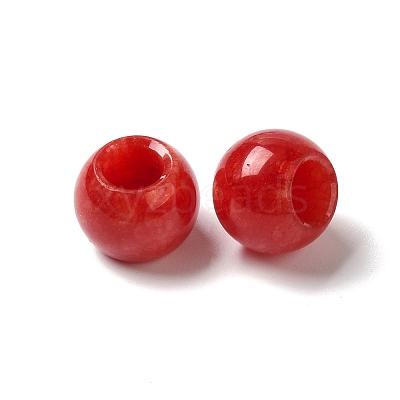 Natural White Jade(Dyed) European Beads G-N342-03Q-1