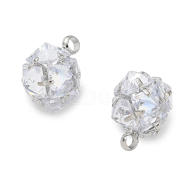 Brass Pave Clear Cubic Zirconia Charms CU-CBAD360-08P-01-1