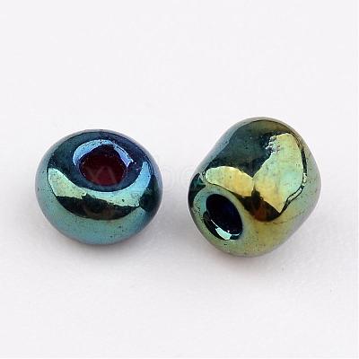 8/0 Electroplated Iris Round Glass Seed Beads X-SEED-A009-3mm-604-1