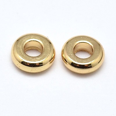 Brass Flat Round Spacer Beads KK-M085-13G-NR-1