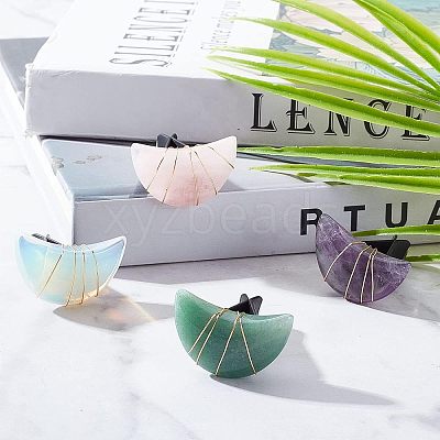 4Pcs Moon Gemstone Car Air Vent Clips AJEW-PH00496-02-1