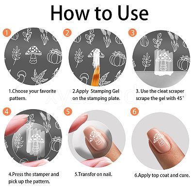 Stainless Steel DIY Nail Art Templates MRMJ-WH0092-027-1