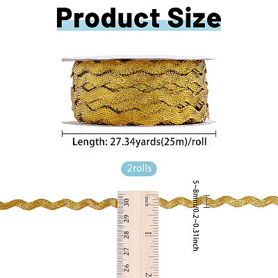 2 Rolls 2 Colors Polyester Ribbon OCOR-GL0001-33B-1