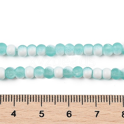 Frosted Crackle Glass Beads Strands GLAA-U001-4mm-M-1