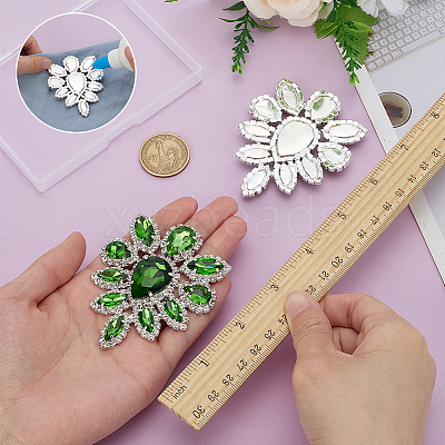 2Pcs Glass Rhinestone Cabochons RGLA-FG0001-28S-04-1