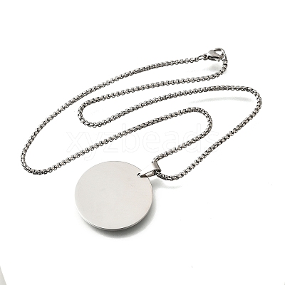 304 Stainless Steel Blank Pendant Necklaces NJEW-P329-04D-P-1