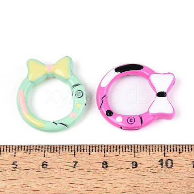 Spray Painted Alloy Spring Gate Rings PALLOY-T092-77-1