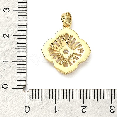 Brass Micro Pave Clear Cubic Zirconia Pendants KK-B171-03G-02-1