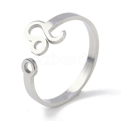 Non-Tarnish Constellations 304 Stainless Steel Open Cuff Ring for Women RJEW-L122-001P-11-1