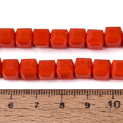 Opaque Glass Beads Strands GLAA-R041-8x8mm-C04-1
