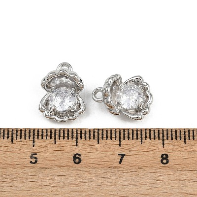 Brass Micro Pave Cubic Zirconia Pendants KK-K407-05P-1