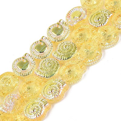Electroplate Transparent Glass Beads Strands EGLA-Q136-02A-07-1