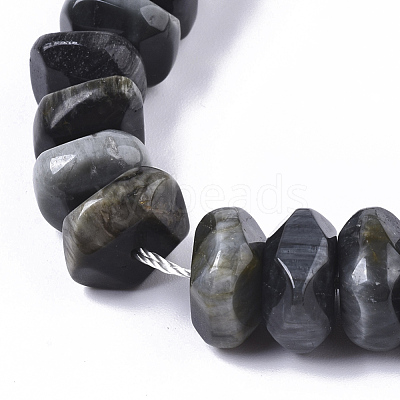 Natural Hawk's Eye Beads Strands G-R462-10-1
