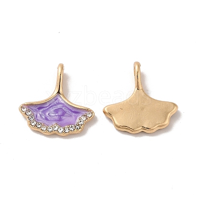 Rack Plating Alloy Rhinestone Pendant LS-ENAM-O050-01G-01-1