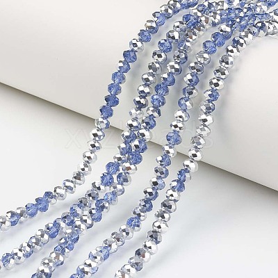 Electroplate Transparent Glass Beads Strands EGLA-A034-T2mm-M03-1
