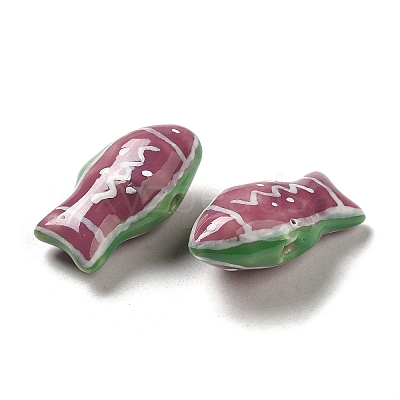 Handmade Printed Porcelain Beads PORC-E015-17H-1