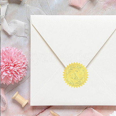 6 Patterns Aluminium-foil Paper Adhesive Embossed Stickers DIY-WH0451-004-1