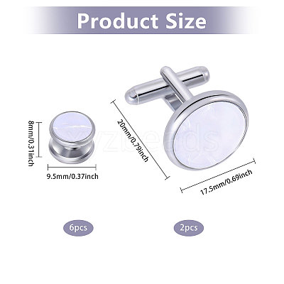 Brass with White Shell Cufflinks FIND-GL0002-07-1
