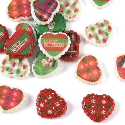 20Pcs Christmas Printed Opaque Acrylic Beads OACR-FS0002-53A-1