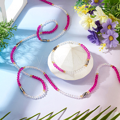 Glass Beaded Adjustable Waist Chains for Women AJEW-TA0005-78C-1