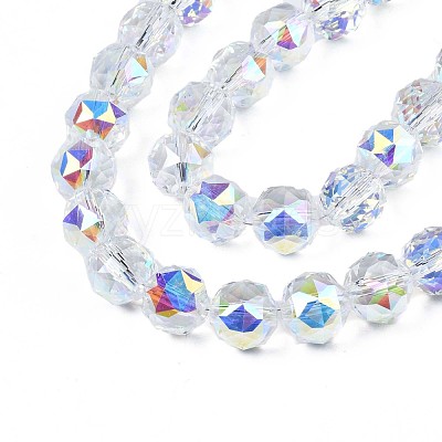 Electroplate Transparent Glass Beads Strands EGLA-N002-18B-B01-1