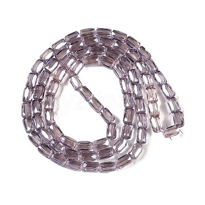 Electroplate Glass Beads Strands GLAA-Q101-02A-PL01-1