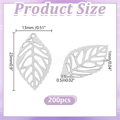 200Pcs Iron Filigree Pendants IFIN-HY0001-12-1