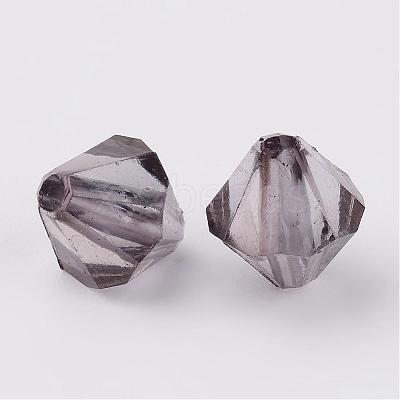 Faceted Bicone Transparent Acrylic Beads DBB4mm-60-1