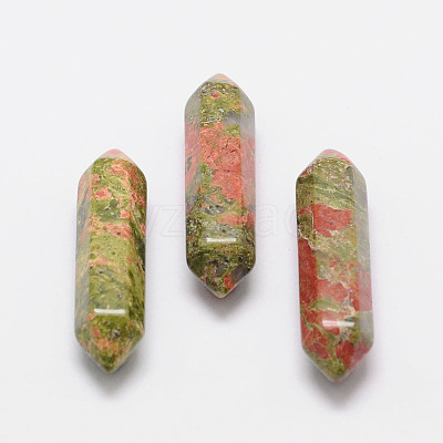 Faceted Natural Unakite Healing Stones X-G-K014-30mm-01-1