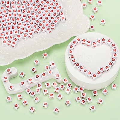 Opaque White Acrylic European Beads OPDL-FS0001-02A-1